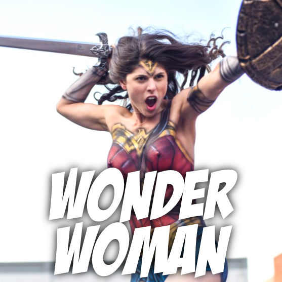 Wonder Woman body paint by body painter Paul Roustan